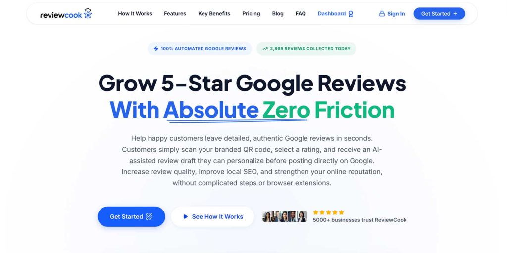 reviewcook landing page
