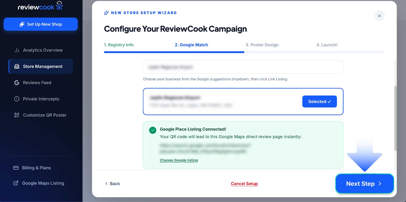 next step how to create google review qr code